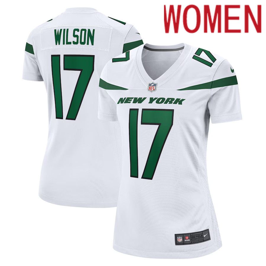 Women New York Jets #17 Garrett Wilson Nike White Game Player NFL Jersey